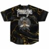 back view of black marble jersey showing skull and moth graphic under Phase One text