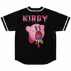 Black jersey back view showing swirly-eyed character dripping rainbow with Kirby text above