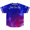 Starry galaxy rave jersey back view with Shako Taco King script across shoulders