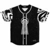 Starry galaxy rave baseball jersey with optical keyhole tunnel print front view