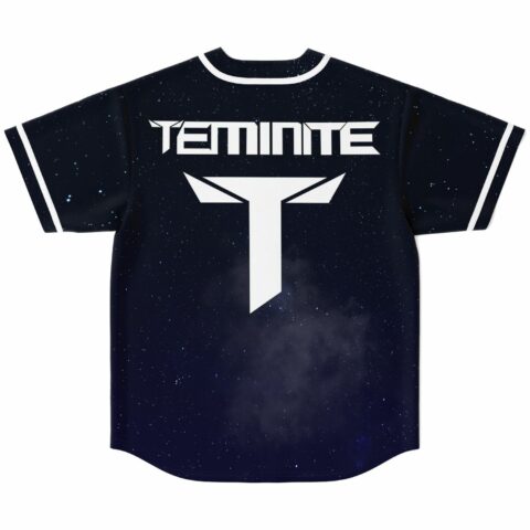 Back view of navy starfield jersey with Teminite wordmark and T logo