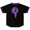 Black rave jersey back view featuring zombie hand gripping knife graphic reading Destryur