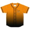 Orange to black ombre rave baseball jersey with winged dragon logo front view
