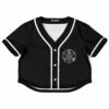 Black Marauda fan rave crop top with the Marauda logo and name print