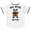 Back view showing ninja-style panda graphic with text reading bad bitch jutsu