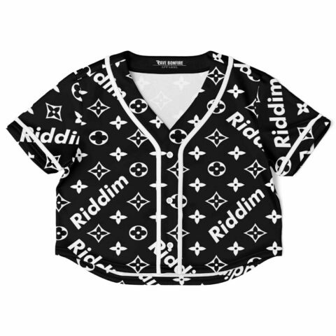 Black Crop top with riddim edm prints
