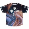 Back view of swirled marble jersey with lion and festival-inspired icon patches