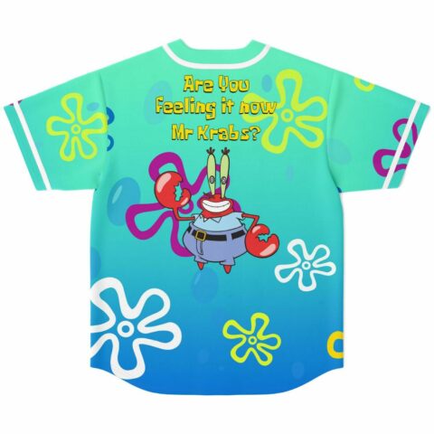 Back view of jersey with crab character and text reading Are You Feeling It Now