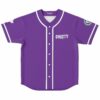 Purple drippy ghost rave baseball jersey with Ghostty text front view
