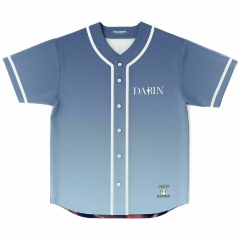 Blue ombre baseball jersey with Dabin text front and Sanctuary emblem near hem