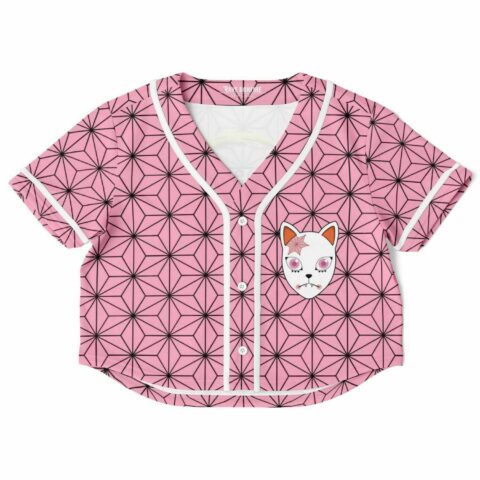 Demond Slayer baseball jersey cropped with a Techno slayer print in the back
