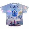 Back view of jersey with anime fantasy scene featuring floating planets and cloaked figures