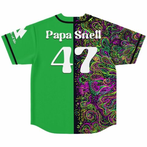 Rave jersey back with large numbers and colorful abstract design
