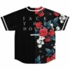 Back view of jersey with rose print panel, JACK THE HOUSE text above MATRODA logo