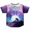 Back view of festival jersey showing cloudy moonlit face art and bass-inspired wordmark