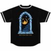 Beyond the Veil stone archway print with crescent flame on black jersey back view