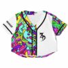 Colorful Zeds Dead fan rave crop top with a Zeds Dead and Headbanger print