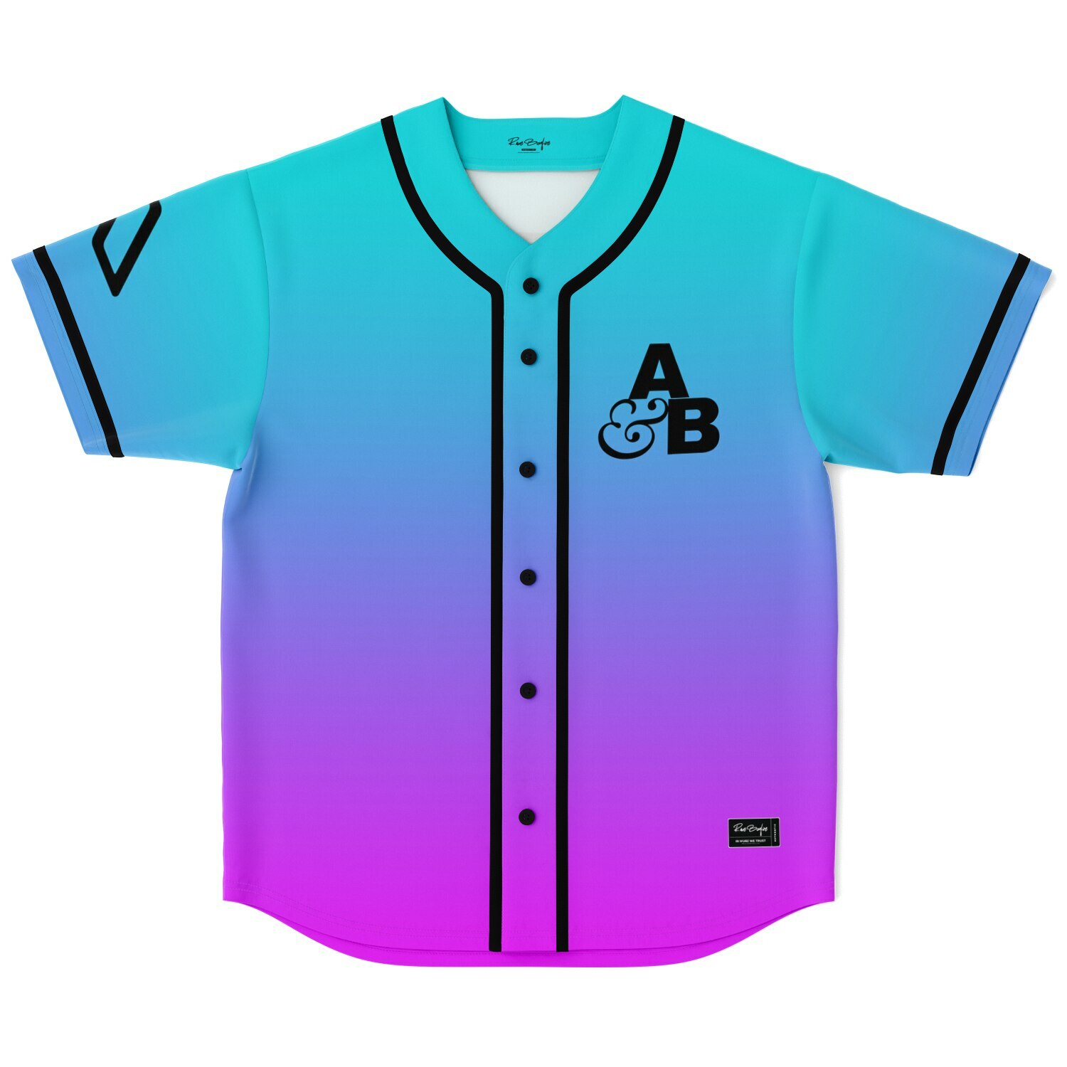 Anjunabeats Teal Purple Minimal Gradient Rave Baseball Jersey