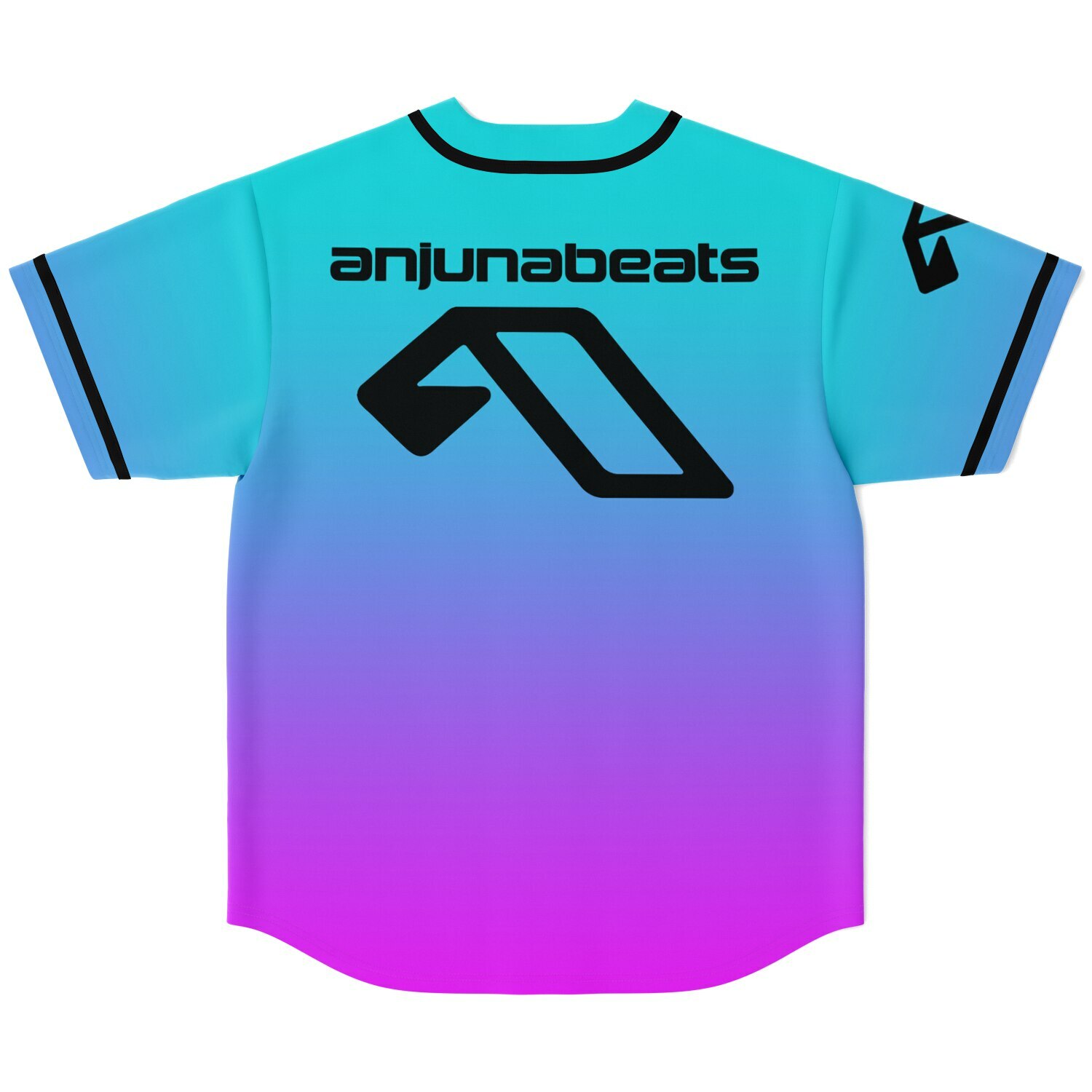 Anjunabeats Teal Purple Minimal Gradient Rave Baseball Jersey - Image 2