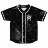 Black distressed grunge pattern with “VEILED EYE” chest graphic, front view on white background