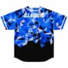 Blue black low poly geometric jersey with visible ILLENIUM text and outlined 23, back view