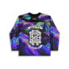 Neon psychedelic oil-swirls cover the back, featuring "SHOW LOVE," "SPREAD LOVE," and a central emblem