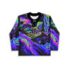 Neon psychedelic oil-swirls cover the front, with a laced collar and visible GRiZ chest logo