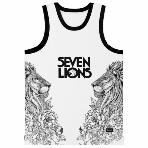 Front view featuring detailed floral lion illustrations and readable SEVEN LIONS chest text