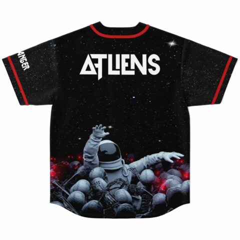 Black starfield back with ATLiens text, astronaut scene, red accents, and white ANGER sleeve lettering