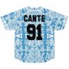 Geometric glyph pattern jersey back displays bold CANTE and 91 lettering, back view