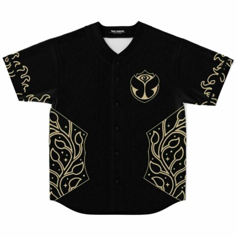 Black front view featuring a gold eye emblem and ornate botanical side panels