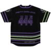 Black festival-themed jersey back with Pretty Dark Loud text and swirl sleeve accents