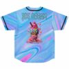 Back view featuring ICE CREAM text and melting sundae graphic over holographic liquid swirls