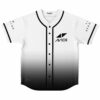 Black and white ombre rave baseball jersey with triangle logo front view flat lay