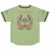 Sage baseball jersey back view with butterflies hands and Superhuman text graphic