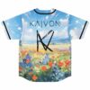 Kaivon logo printed above wildflower meadow on jersey back with black trim