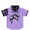 Back view of lavender jersey with The Chainsmokers text and jumping figures graphic below hood