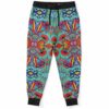Trippy doodle rave joggers with a colorful doodle pattern and geometric designs