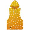 Triangle print rave sleeveless hoodie