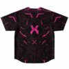 Pink circuit board pattern jersey back view with bold X logo centered