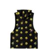 Back view of the cartoon character rave sleeveless hoodie with its playful design