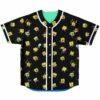 Black reversible side flat lay with allover sponge character toss print in pirate and cheerful