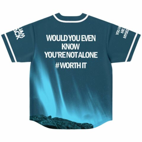 back view showing would you even know youre not alone worth it text over aurora