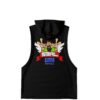 Cartoon character graphic on the rave sleeveless hoodie