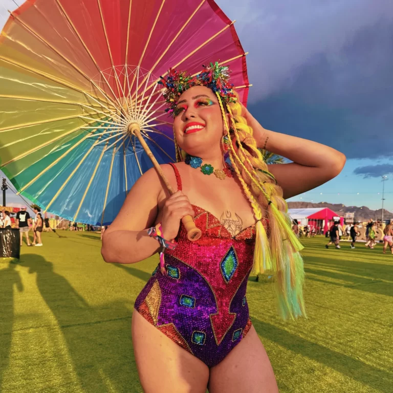 Rainbow rave bodysuit