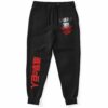 Rave joggers with red writing print