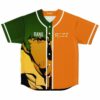 Green and orange anime rave baseball jersey with BANG text and REZZ logo