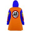 Anime-inspired rave cloak back view showing large kanji circle emblem on orange body