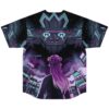 Back view of jersey featuring anime-inspired girl facing a giant robot skyline mural