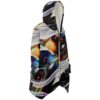 A women's Glitch Rave Cloak with a colorful abstract design.